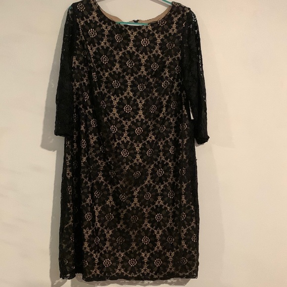 NWT JESSICA HOWARD BLACK LACE DRESS SIZE 16 - Picture 1 of 7